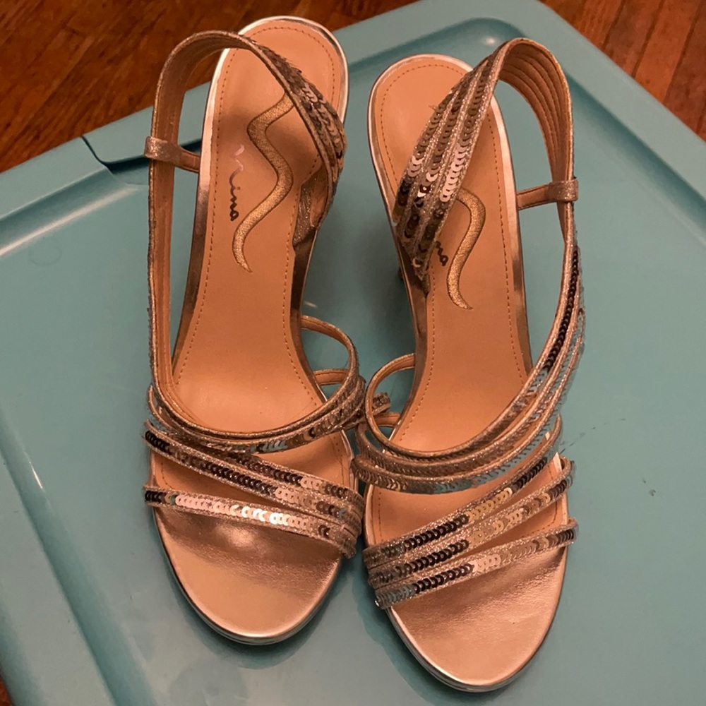 Silver Sora Glittery Heels